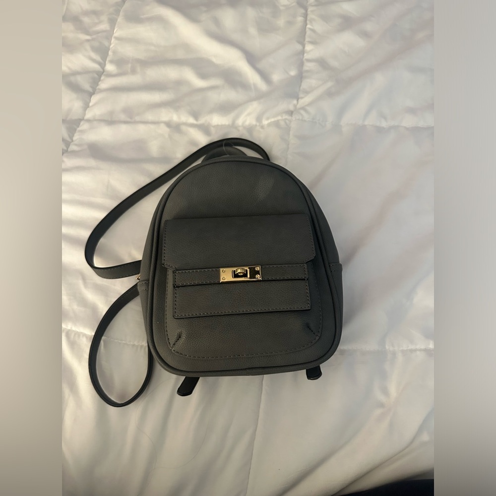 Grey mini purse backpack